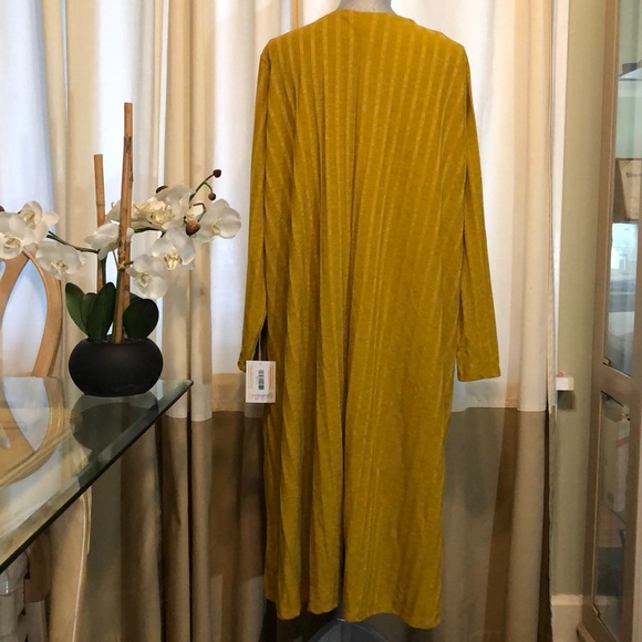 Lularoe Mustard Sarah Cardigan/Duster Long - Picture 4 of 7